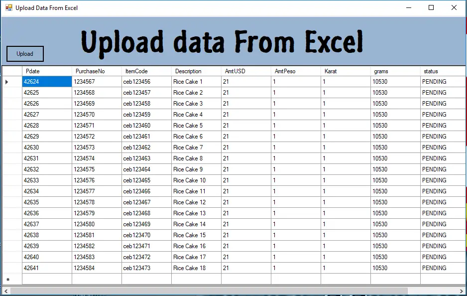 Import Excel