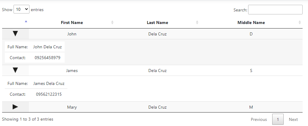 Implement Nested WebGrid with Expand and Collapse in ASP NET