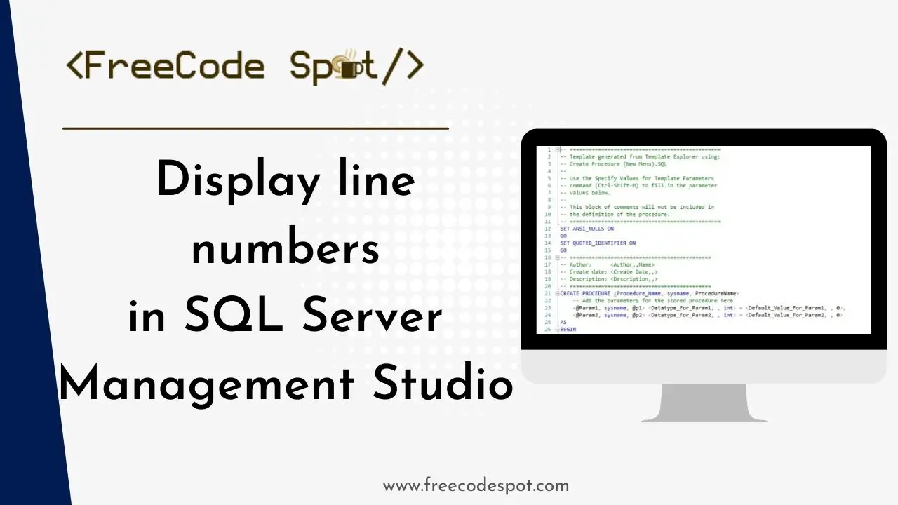 Display line numbers in SQL Server Management Studio