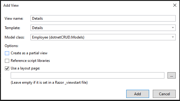 ASP.NET MVC Application with CRUD