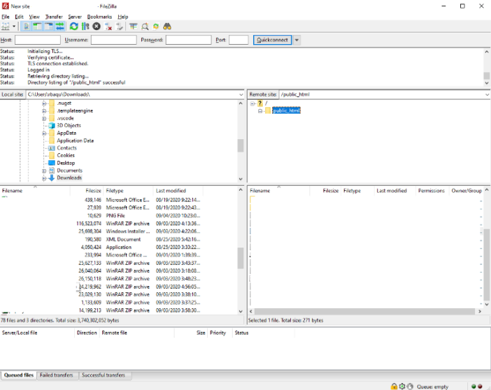 FileZilla Client Application - Upload file to a Web Hosting server using FileZilla