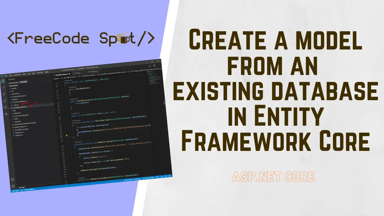 Create a model from an existing database in Entity Framework Core