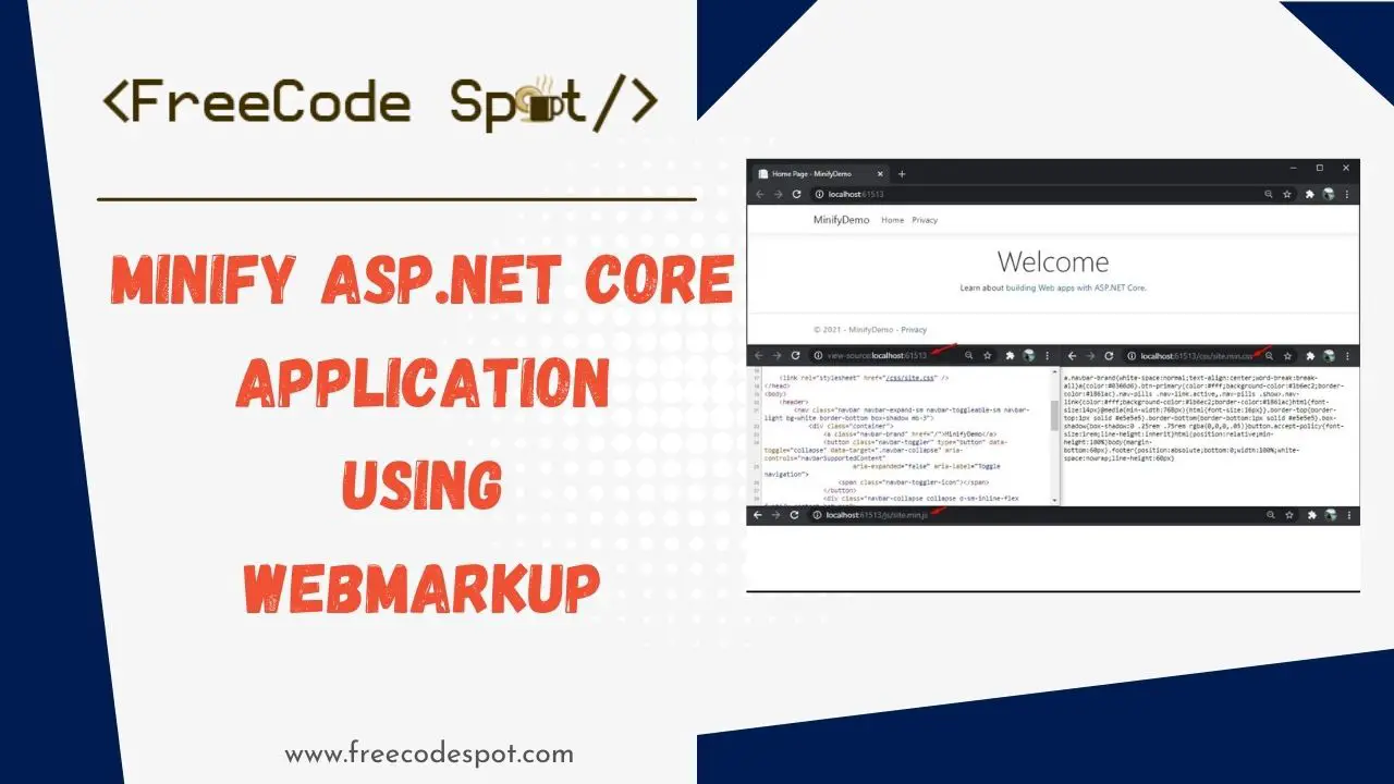 Minify CSHTML view in ASP.NET Core using WebMarkupMin.AspNetCore3