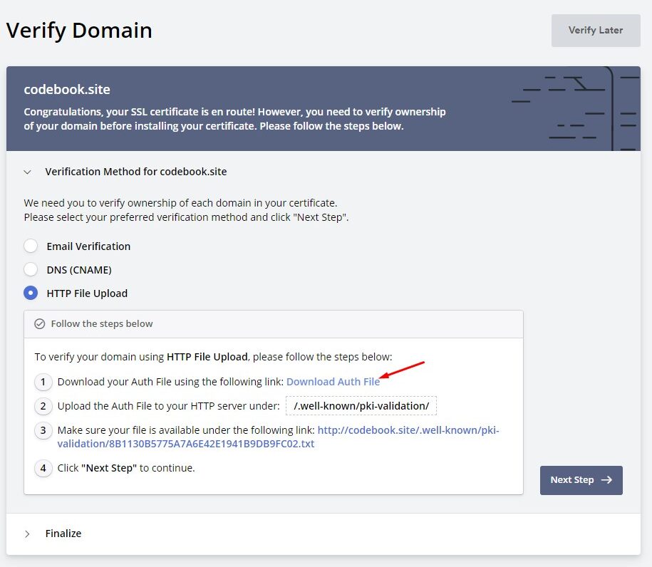 Verify Domain