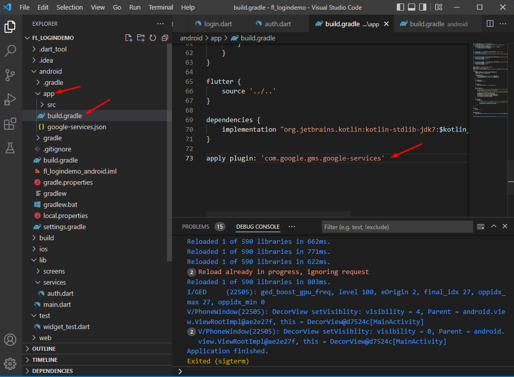 Add Firebase plugin build.gradle