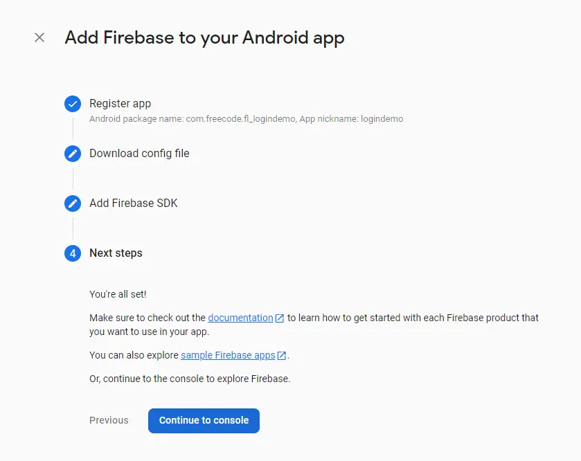 Successfully set Firebase in Flutter app