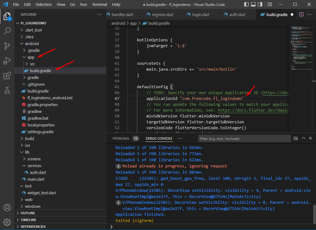 Flutter login and registration using Firebase