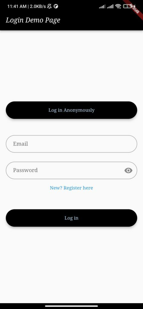 Flutter login using Firebase