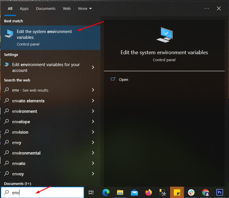 Search for Environment Variables