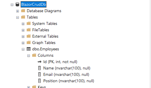 Create Database and Table